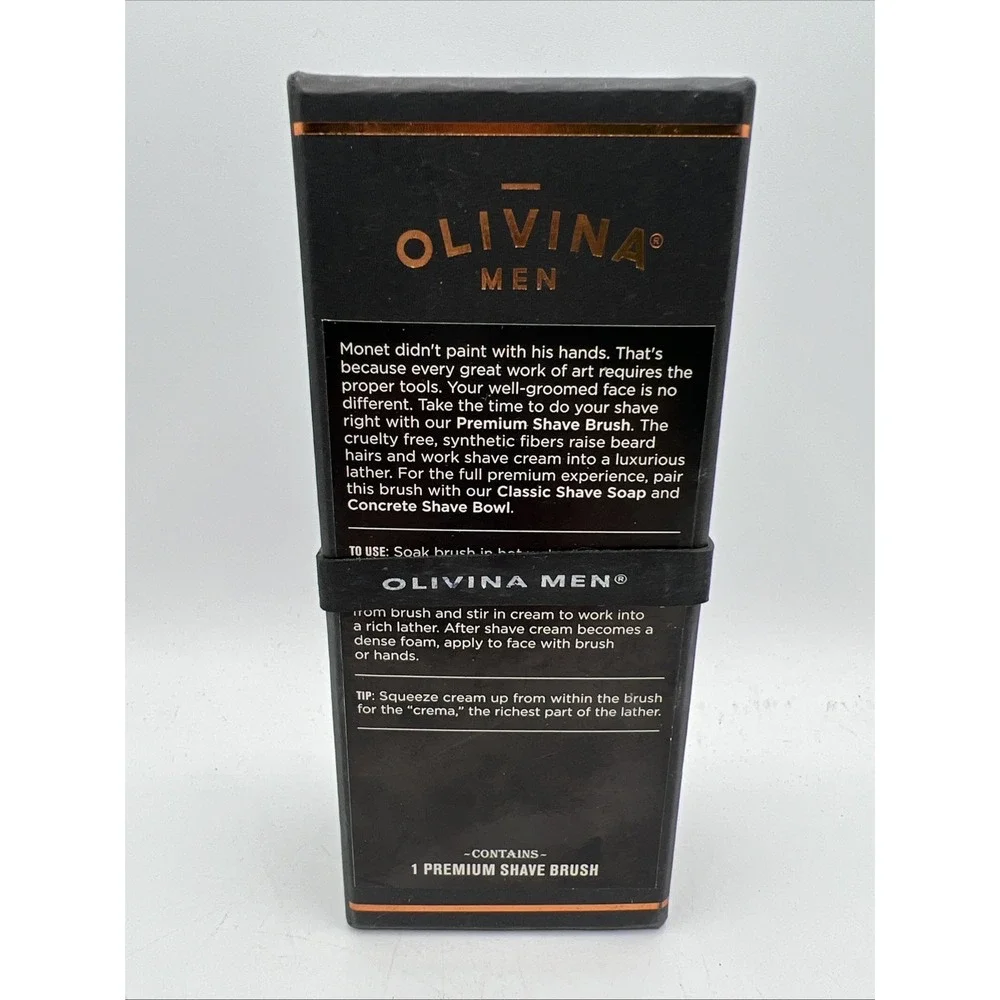 NEW Olivina Men Premium‎ Chrome Shave Brush Shaveware Pure Badger Hair NIB